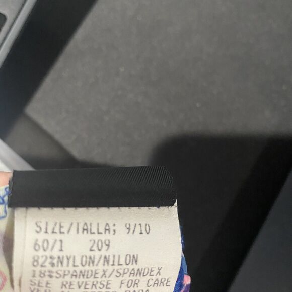 Vintage Mystic Bay Floral Print One Piece Swimsuit Size 9/10 Multicolor High Cut - Picture 6 of 9